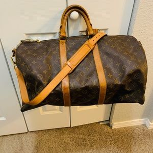 Louis Vuitton Monogram Keepall Bandouliere 50 Boston Bag